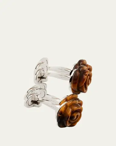 Jan Leslie Men's Carved Tiger's Eye Rose Cufflinks | Thumbnail 3 Jan Leslie Men's Carved Tiger's Eye Rose Cufflinks | Thumbnail 3