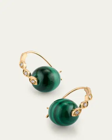Sydney Evan 14K Yellow Gold Marquise Eye Bead Earrings | Thumbnail 3 Sydney Evan 14K Yellow Gold Marquise Eye Bead Earrings | Thumbnail 3