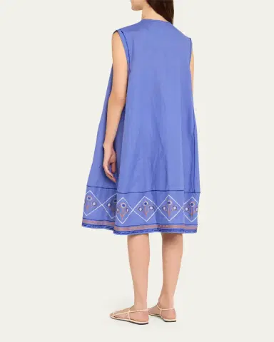 Thierry Colson Apolonia Embroidered Cotton Midi Dress | Thumbnail 3 Thierry Colson Apolonia Embroidered Cotton Midi Dress | Thumbnail 3