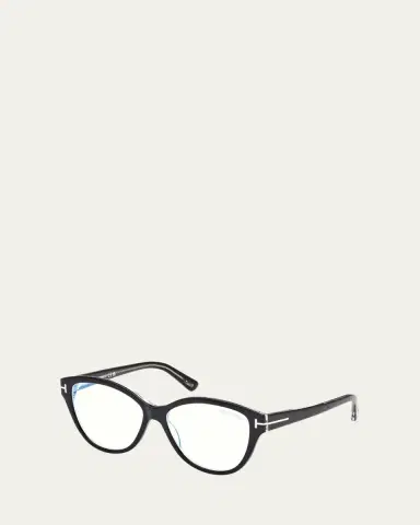 TOM FORD Blue Blocking Rounded Acetate Cat-Eye Glasses | Thumbnail 2 TOM FORD Blue Blocking Rounded Acetate Cat-Eye Glasses | Thumbnail 2