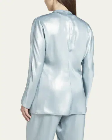 Giorgio Armani Laminated Satin Double-Breast Blazer | Thumbnail 3 Giorgio Armani Laminated Satin Double-Breast Blazer | Thumbnail 3