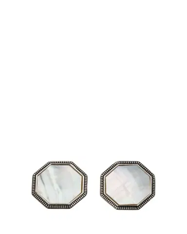 Jan Leslie Men's Octagon Mother-Of-Pearl Cufflinks | Thumbnail 1 Jan Leslie Men's Octagon Mother-Of-Pearl Cufflinks | Thumbnail 1