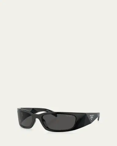 Prada Logo Propionate & Plastic Wrap Sunglasses | Thumbnail 2 Prada Logo Propionate & Plastic Wrap Sunglasses | Thumbnail 2