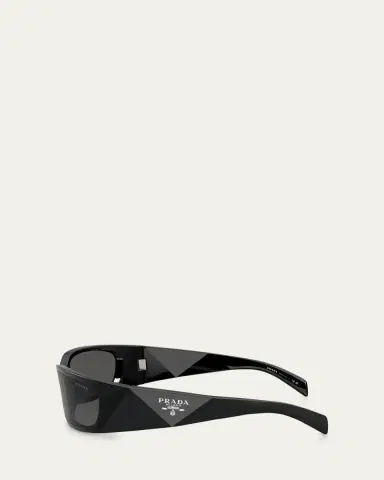 Prada Logo Propionate & Plastic Wrap Sunglasses | Thumbnail 3 Prada Logo Propionate & Plastic Wrap Sunglasses | Thumbnail 3