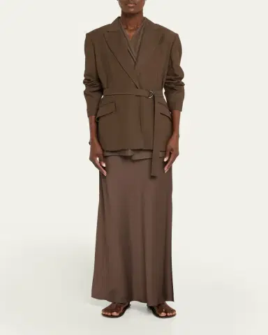 Brunello Cucinelli Satin Cady Maxi Pencil Skirt | Thumbnail 2 Brunello Cucinelli Satin Cady Maxi Pencil Skirt | Thumbnail 2