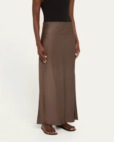 Brunello Cucinelli Satin Cady Maxi Pencil Skirt | Thumbnail 4 Brunello Cucinelli Satin Cady Maxi Pencil Skirt | Thumbnail 4