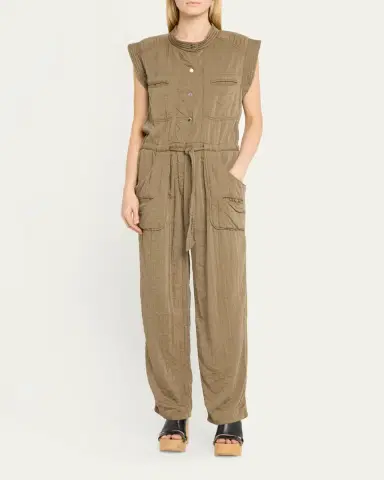 Etoile Isabel Marant Suzie Crinkled Drawstring Jumpsuit | Thumbnail 2 Etoile Isabel Marant Suzie Crinkled Drawstring Jumpsuit | Thumbnail 2