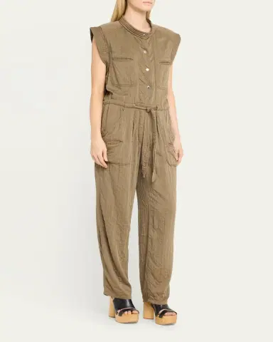 Etoile Isabel Marant Suzie Crinkled Drawstring Jumpsuit | Thumbnail 4 Etoile Isabel Marant Suzie Crinkled Drawstring Jumpsuit | Thumbnail 4