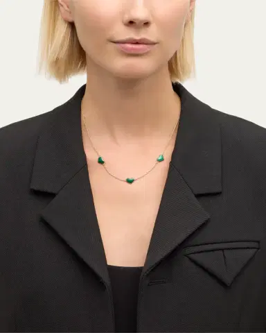 Jan Leslie 18K Gold Plated Triple Station Heart Necklace, 20"L | Thumbnail 2 Jan Leslie 18K Gold Plated Triple Station Heart Necklace, 20"L | Thumbnail 2