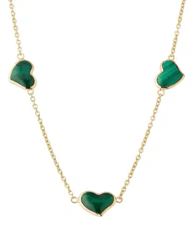 Jan Leslie 18K Gold Plated Triple Station Heart Necklace, 20"L | Thumbnail 1 Jan Leslie 18K Gold Plated Triple Station Heart Necklace, 20"L | Thumbnail 1