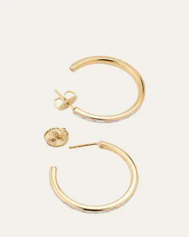 Jan Leslie Dash Rectangle Gemstone Hoop Earrings | Thumbnail 4 Jan Leslie Dash Rectangle Gemstone Hoop Earrings | Thumbnail 4