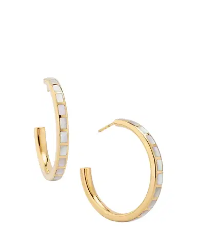 Jan Leslie Dash Rectangle Gemstone Hoop Earrings | Thumbnail 1 Jan Leslie Dash Rectangle Gemstone Hoop Earrings | Thumbnail 1