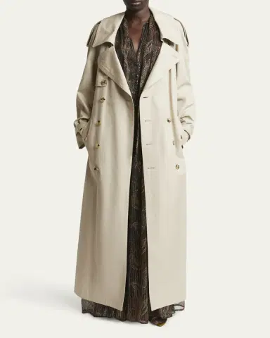 Saint Laurent Belted Long Trench Coat | Thumbnail 2 Saint Laurent Belted Long Trench Coat | Thumbnail 2