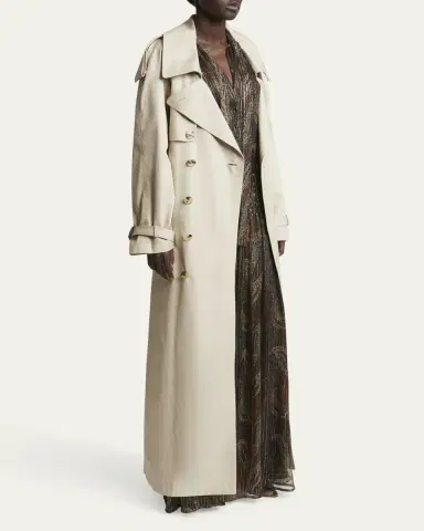 Saint Laurent Belted Long Trench Coat | Thumbnail 4 Saint Laurent Belted Long Trench Coat | Thumbnail 4