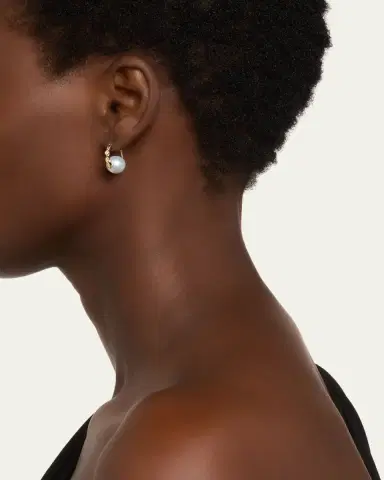 Sydney Evan 14K Gold & Diamond Marquise Eye Pearl Earrings | Thumbnail 2 Sydney Evan 14K Gold & Diamond Marquise Eye Pearl Earrings | Thumbnail 2