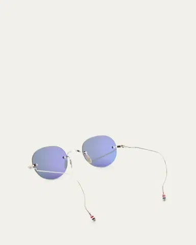 Thom Browne Men's Rimless Titanium Round Sunglasses | Thumbnail 2 Thom Browne Men's Rimless Titanium Round Sunglasses | Thumbnail 2