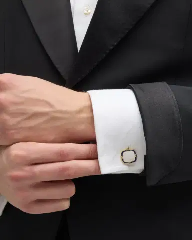 Jan Leslie Men's 18K Gold Vermeil Square Mother-Of-Pearl Cufflinks | Thumbnail 2 Jan Leslie Men's 18K Gold Vermeil Square Mother-Of-Pearl Cufflinks | Thumbnail 2