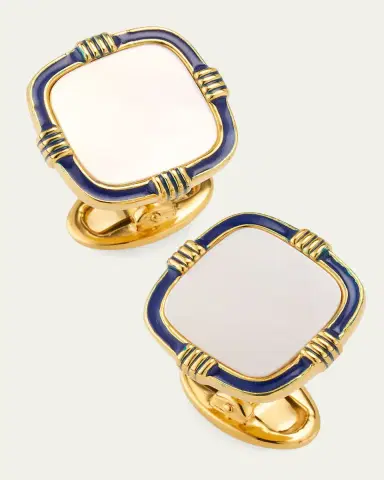 Jan Leslie Men's 18K Gold Vermeil Square Mother-Of-Pearl Cufflinks | Thumbnail 3 Jan Leslie Men's 18K Gold Vermeil Square Mother-Of-Pearl Cufflinks | Thumbnail 3