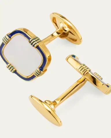 Jan Leslie Men's 18K Gold Vermeil Square Mother-Of-Pearl Cufflinks | Thumbnail 4 Jan Leslie Men's 18K Gold Vermeil Square Mother-Of-Pearl Cufflinks | Thumbnail 4