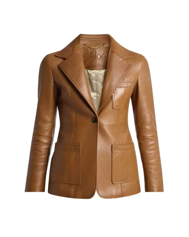 Slouch Leather Belted Single-Breasted Jacket Slouch Leather Belted Single-Breasted Jacket