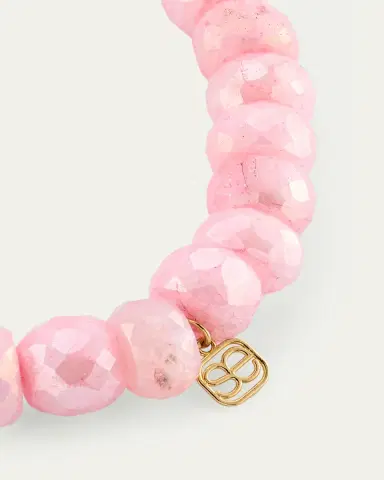 Sydney Evan 14K Gold Daisy on Pink Grapolite Beaded Bracelet | Thumbnail 4 Sydney Evan 14K Gold Daisy on Pink Grapolite Beaded Bracelet | Thumbnail 4