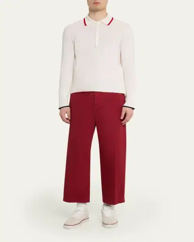 Thom Browne Men's Browne 65 Jersey Intarsia Cashmere Polo | Thumbnail 2 Thom Browne Men's Browne 65 Jersey Intarsia Cashmere Polo | Thumbnail 2