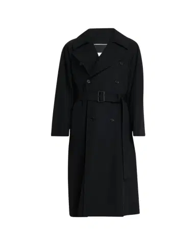 Saint Laurent Men's Grain de Poudre Belted Trench Coat | Thumbnail 1 Saint Laurent Men's Grain de Poudre Belted Trench Coat | Thumbnail 1