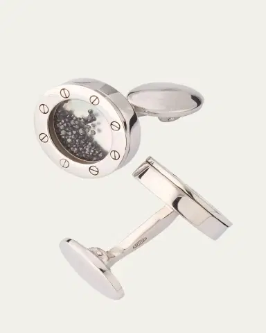 Jan Leslie Men's Sterling Silver Mother-Of-Pearl Cufflinks with Black Diamonds | Thumbnail 4 Jan Leslie Men's Sterling Silver Mother-Of-Pearl Cufflinks with Black Diamonds | Thumbnail 4