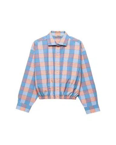Prada Gathered Check Popeline Button-Down Shirt | Thumbnail 1 Prada Gathered Check Popeline Button-Down Shirt | Thumbnail 1