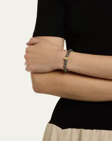 Sydney Evan 14K Diamond Celestial Moth Charm on Labradorite Stretch Bracelet | Thumbnail 2 Sydney Evan 14K Diamond Celestial Moth Charm on Labradorite Stretch Bracelet | Thumbnail 2