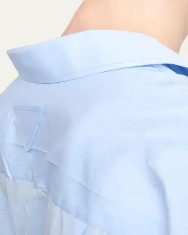 Prada Asymmetric Poplin Button-Down Shirt | Thumbnail 4 Prada Asymmetric Poplin Button-Down Shirt | Thumbnail 4