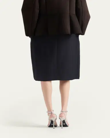 Prada Chevron Wool Gathered Midi Skirt | Thumbnail 3 Prada Chevron Wool Gathered Midi Skirt | Thumbnail 3
