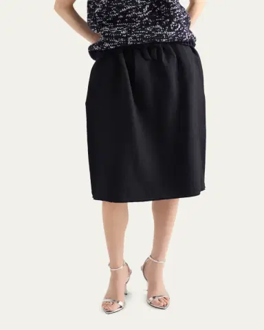 Prada Chevron Wool Gathered Midi Skirt | Thumbnail 4 Prada Chevron Wool Gathered Midi Skirt | Thumbnail 4