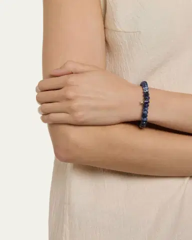 Sydney Evan 14K Diamond Pave Starburst on Sodalite Stretch Bracelet | Thumbnail 2 Sydney Evan 14K Diamond Pave Starburst on Sodalite Stretch Bracelet | Thumbnail 2