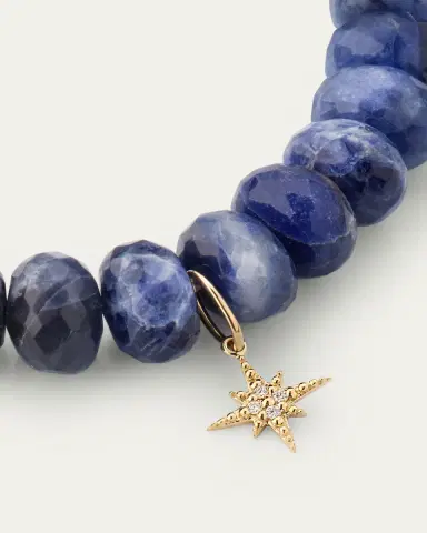 Sydney Evan 14K Diamond Pave Starburst on Sodalite Stretch Bracelet | Thumbnail 3 Sydney Evan 14K Diamond Pave Starburst on Sodalite Stretch Bracelet | Thumbnail 3