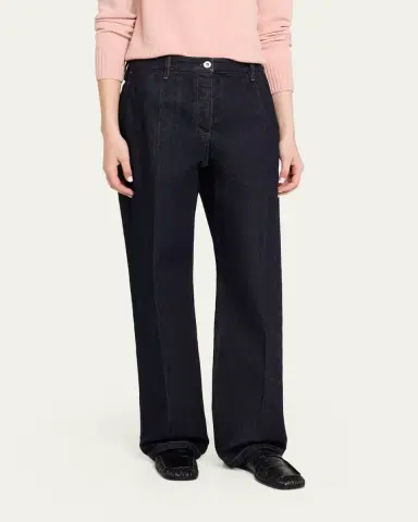 Jil Sander Creased Straight-Leg Denim Trousers | Thumbnail 4 Jil Sander Creased Straight-Leg Denim Trousers | Thumbnail 4