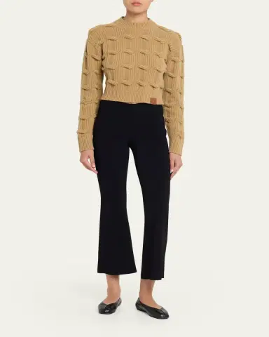 Stella McCartney Cable Knit Crop Crewneck Sweater | Thumbnail 2 Stella McCartney Cable Knit Crop Crewneck Sweater | Thumbnail 2