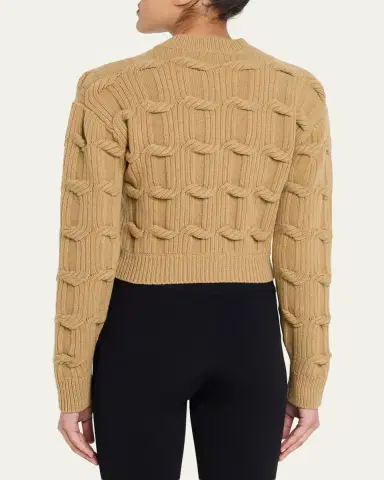 Stella McCartney Cable Knit Crop Crewneck Sweater | Thumbnail 3 Stella McCartney Cable Knit Crop Crewneck Sweater | Thumbnail 3