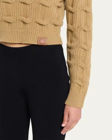 Stella McCartney Cable Knit Crop Crewneck Sweater | Thumbnail 5 Stella McCartney Cable Knit Crop Crewneck Sweater | Thumbnail 5