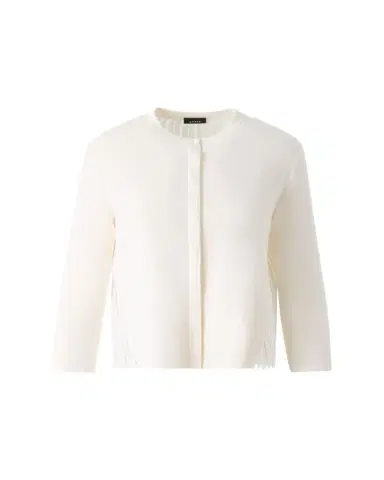 Akris Wave Guipure Silk Knit Crewneck Cardigan | Thumbnail 1 Akris Wave Guipure Silk Knit Crewneck Cardigan | Thumbnail 1
