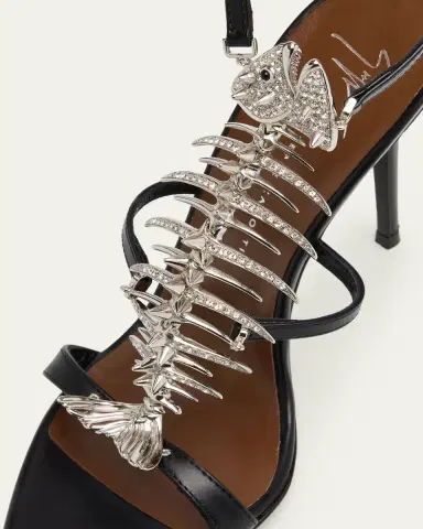 Giuseppe Zanotti Slim Leather Sandals with Fishbone Ornament - Limited-Edition | Thumbnail 3 Giuseppe Zanotti Slim Leather Sandals with Fishbone Ornament - Limited-Edition | Thumbnail 3