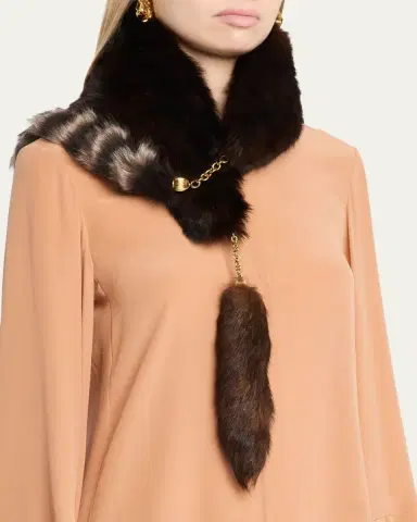 Chloé The Treasure Tails Shearling Scarf | Thumbnail 3 Chloé The Treasure Tails Shearling Scarf | Thumbnail 3