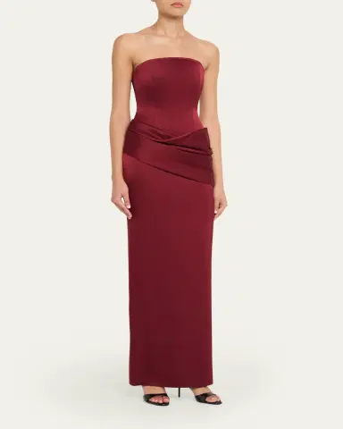 Alex Perry Strapless Corset Draped Column Gown | Thumbnail 9 Alex Perry Strapless Corset Draped Column Gown | Thumbnail 9