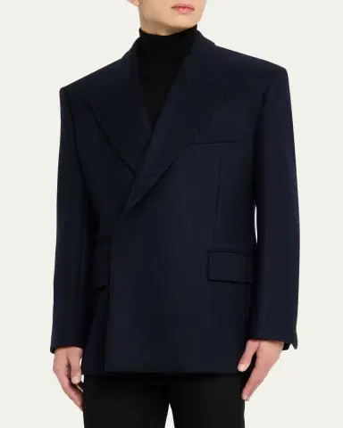 Givenchy Men's Deconstructed Wool Peak-Lapel Sport Jacket | Thumbnail 4 Givenchy Men's Deconstructed Wool Peak-Lapel Sport Jacket | Thumbnail 4