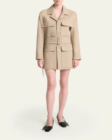 Courrèges Flap-Pocket Belted Utility Jacket | Thumbnail 2 Courrèges Flap-Pocket Belted Utility Jacket | Thumbnail 2