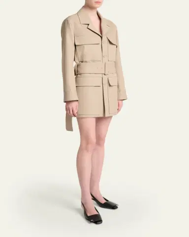 Courrèges Flap-Pocket Belted Utility Jacket | Thumbnail 4 Courrèges Flap-Pocket Belted Utility Jacket | Thumbnail 4