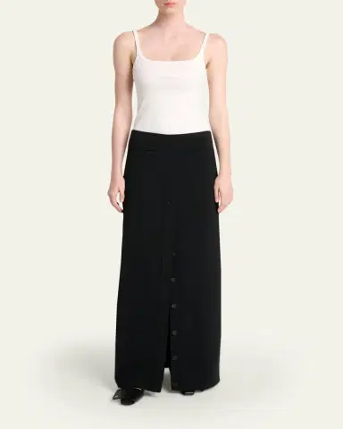 Courrèges Button-Front Crepe Maxi Skirt | Thumbnail 2 Courrèges Button-Front Crepe Maxi Skirt | Thumbnail 2