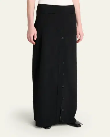 Courrèges Button-Front Crepe Maxi Skirt | Thumbnail 4 Courrèges Button-Front Crepe Maxi Skirt | Thumbnail 4