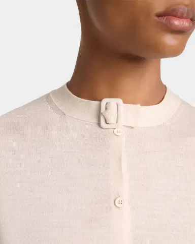 Courrèges Buckle Crewneck Merino Wool Crop Cardigan | Thumbnail 9 Courrèges Buckle Crewneck Merino Wool Crop Cardigan | Thumbnail 9
