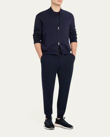 Brunello Cucinelli Men's Cotton Full-Zip Cardigan Sweatshirt | Thumbnail 2 Brunello Cucinelli Men's Cotton Full-Zip Cardigan Sweatshirt | Thumbnail 2